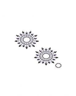 Mystim Petits Joujoux Gloria Body Jewelery - Set Of 2 - Purple / Black - Set Of 2