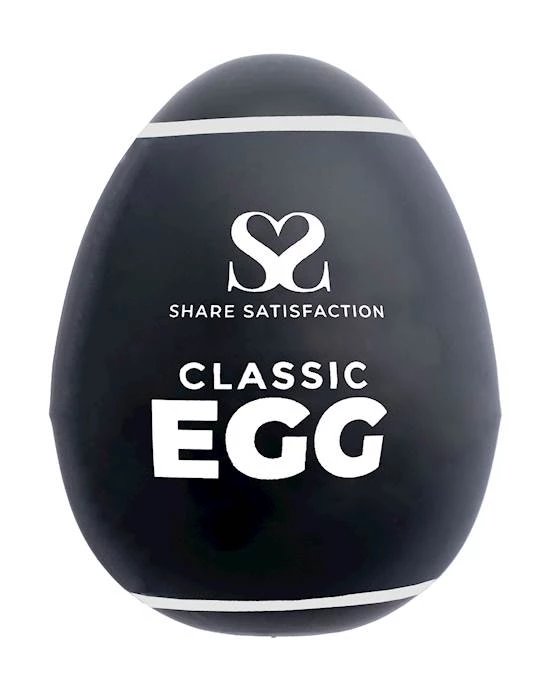 POP By Share Satisfaction Share Satisfaction Masturbator Egg - Classic - Black 1 POP By Share Satisfaction Share Satisfaction Masturbator Egg - Classic - Black