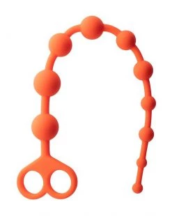 POP By Share Satisfaction Share Satisfaction Silicone Anal Beads - Orange - 13.5 Inch