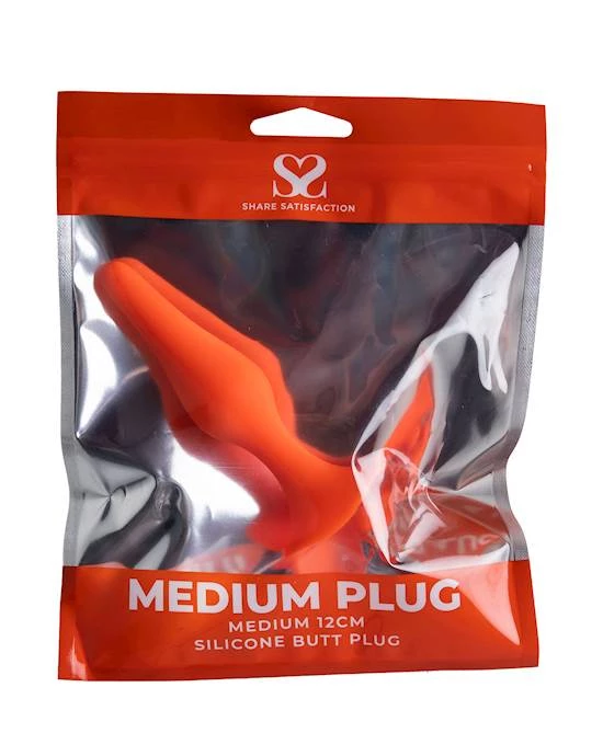 POP By Share Satisfaction Share Satisfaction Medium Silicone Butt Plug - Orange - Med 2 POP By Share Satisfaction Share Satisfaction Medium Silicone Butt Plug - Orange - Med - Image 2