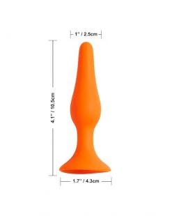 POP By Share Satisfaction Share Satisfaction Small Silicone Butt Plug - Orange - Small -Cheap Mystim Store 244343 3