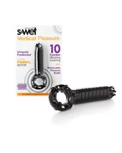 Nu Sensuelle S-wet Vertical Pleasure Ring - Black