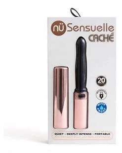 Nu Sensuelle Sensuelle Cache Vibrator - Black / Gold - 7 Inch -Cheap Mystim Store 249489 2