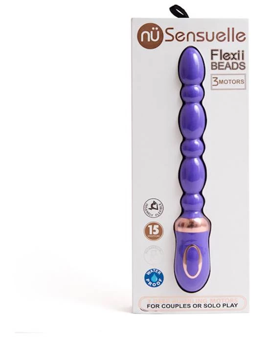 Nu Sensuelle Sensuelle Flexii Beads Ultra Violet - Violet - 11 Inch 2 Nu Sensuelle Sensuelle Flexii Beads Ultra Violet - Violet - 11 Inch - Image 2